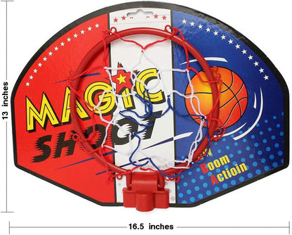 Mini Basketball Hoop for Wall, Office Basketball Mini Hoop Wall Mount Indoor Play with Ball and Pump (16.5”x13”)