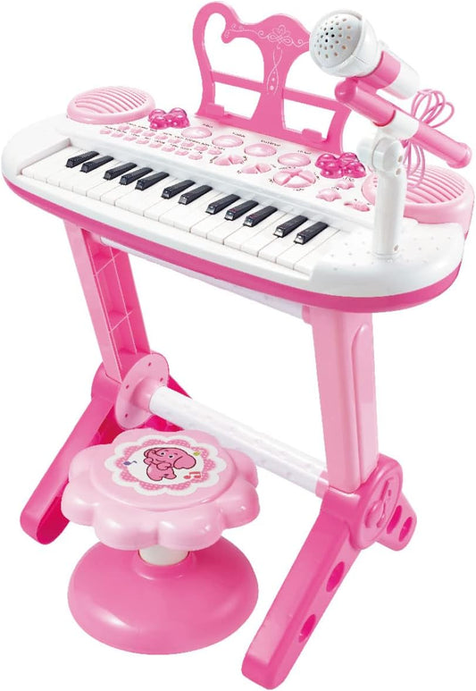 Piano Keyboard for Kids | 31 Keys | Fun Lights and Music | Comes with Microphone and Stand
