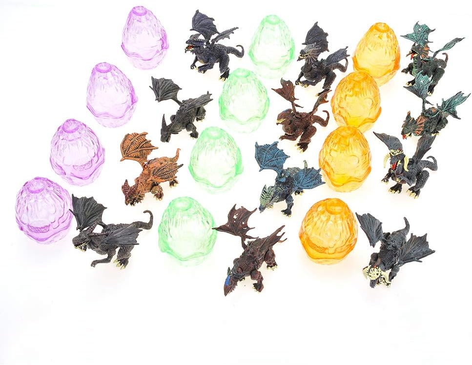 PowerTRC 3D Dragon Action Figures in Jurassic-Inspired Hatching Eggs | Take Apart Puzzle Toy | Perfect for Kids' Party Favors and Bulk Toy Excitement!