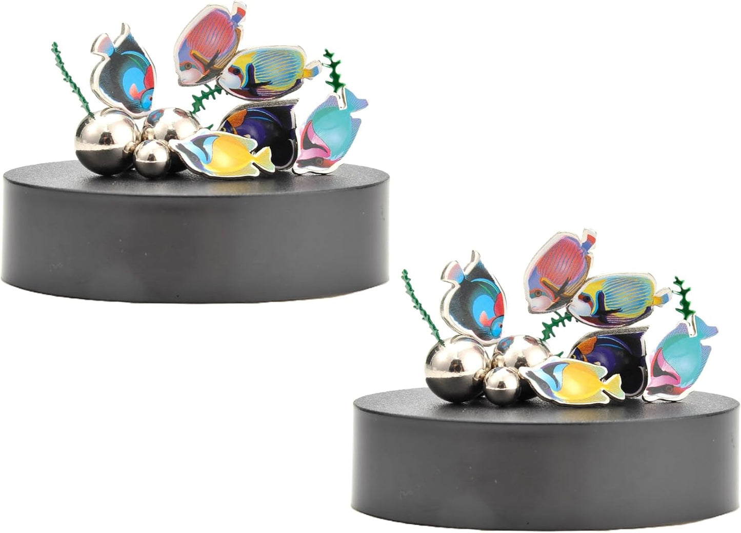 Magnetic Desktop Sculpture (Aquarium) | Mini Magnetic Art Decoration for Desktop | Fun Stress Relief Office Gift (2 Sets)