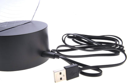 PowerTRC 3D LED Optical Illusion Crisscross Rings Night Light Multi-Colored USB Powered