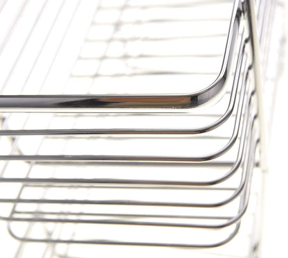 Chrome Storage with Two Shelves, Kitchen Organizer Basket, Over The Cabinet Rack