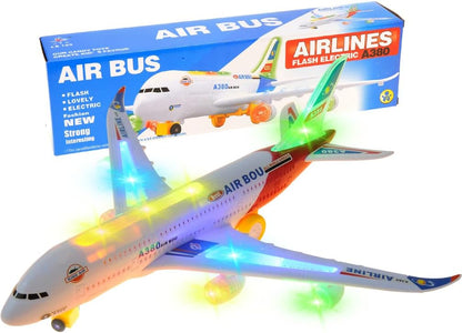 2 Packs Kids Airplane Toys, Bump & Go Action Toddler Toy Airplane with LED Flashing Light, Music, Airplane Sound, Great Gift for Boys Girls Ages 3-12