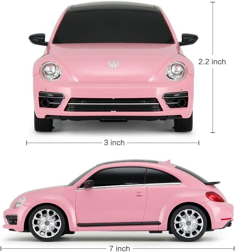 RASTAR Beetle Remote Control Car, 1:24 Scale Beetle RC Toy Car for Kids, Pink Beetle