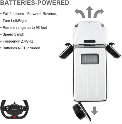 RASTAR Off-Road Remote Control Car, 1:14 Mercedes-AMG G63 R/C Off-Roader Toy Car, Doors Open/Working Lights - White/2.4Ghz