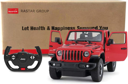 RASTAR Off-Road Remote Control Car, 1:14 Jeep Wrangler JL RC Off-Road Racing Vehicle Toy Car for Kids Adults, Spring Suspension/Door Open, 2.4Ghz RED