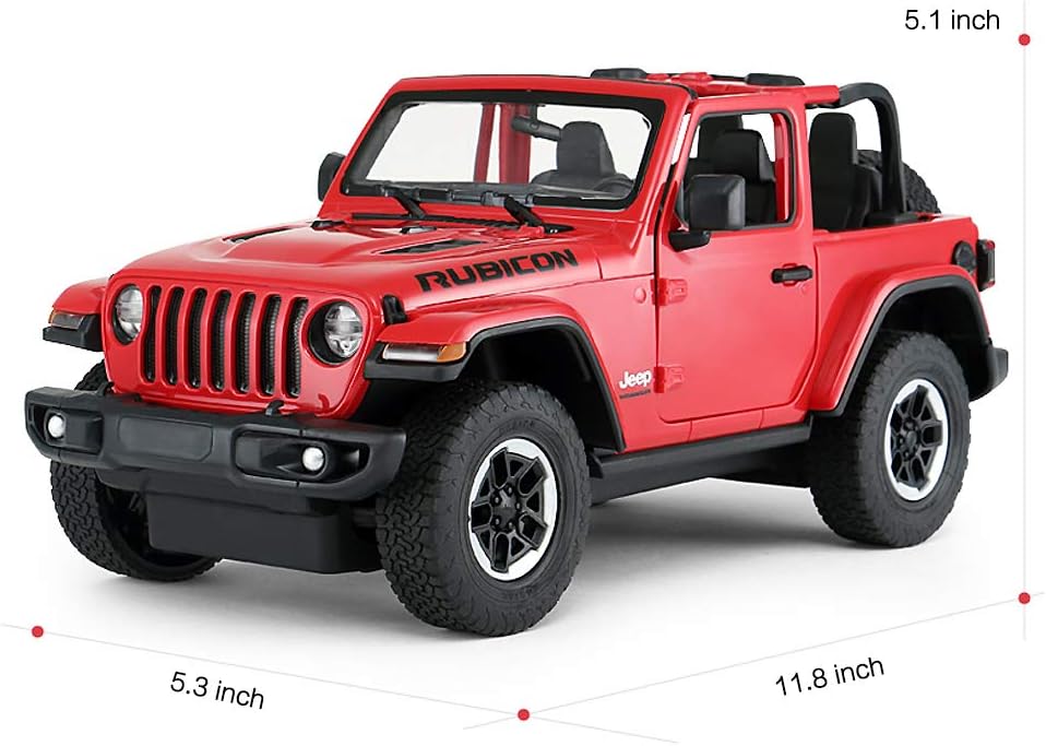 RASTAR Off-Road Remote Control Car, 1:14 Jeep Wrangler JL RC Off-Road Racing Vehicle Toy Car for Kids Adults, Spring Suspension/Door Open, 2.4Ghz RED