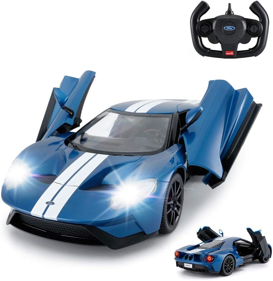 RASTAR RC Car | 1/14 Ford GT Remote Control RC Race Toy Car for Kids, Open Doors by Manual, Blue