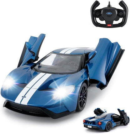 RASTAR RC Car | 1/14 Ford GT Remote Control RC Race Toy Car for Kids, Open Doors by Manual, Blue