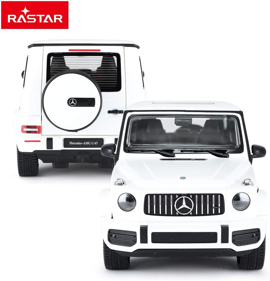 RASTAR Off-Road Remote Control Car, 1:14 Mercedes-AMG G63 R/C Off-Roader Toy Car, Doors Open/Working Lights - White/2.4Ghz