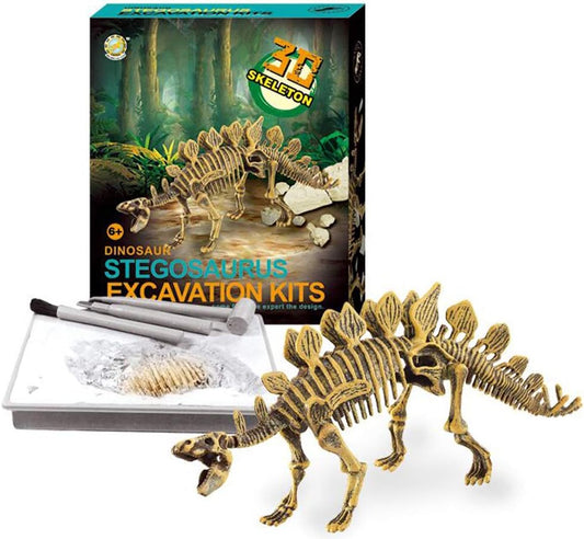 PowerTRC Stegosaurus Dinosaur Skeleton Excavation Kit | Dino Fossil Science Kit for Kids with Excavation Tools | Fun STEM Activity & Gift for Dinosaur Enthusiasts