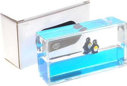 Liquid Penguin Paperweight | Surfing Sea Creatures | Calming and Relaxing Toy | Autism Toys | Children Activity | Desk Toys (2 Packs)