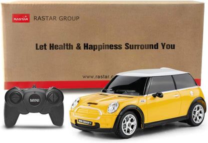 RASTAR Mini Cooper Model, 1:24 RC Cars Toy Mini Cooper Remote Control Car RC Mini Cooper Car Toy for Kids, Yellow
