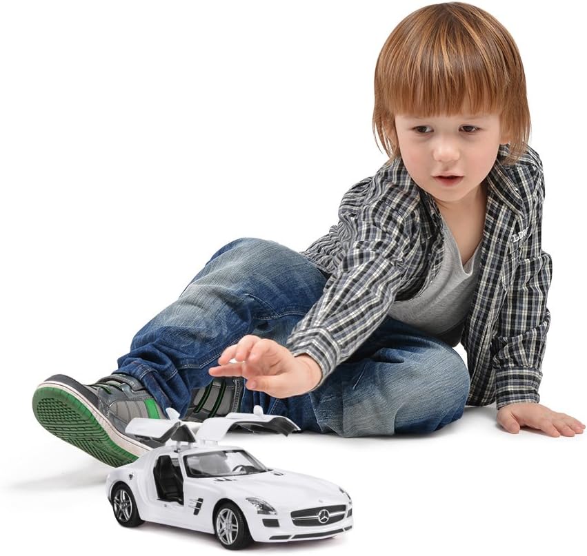 RASTAR Benz Remote Control Car |1:14 RC Mercedes Benz SLS AMG Model Car Toy Car for Kids, Open Doors by Manual - White 2.4GHz