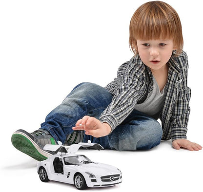 RASTAR Benz Remote Control Car |1:14 RC Mercedes Benz SLS AMG Model Car Toy Car for Kids, Open Doors by Manual - White 2.4GHz
