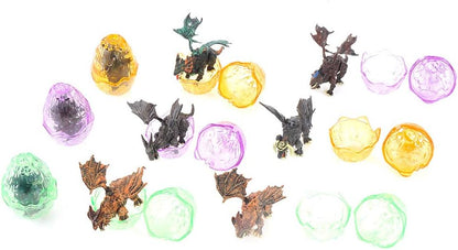 PowerTRC 12 Pack Deluxe 3D Dragon Action Figures in Jurassic-Inspired Hatching Eggs | Take Apart Puzzle Toy | Perfect for Kids' Party Favors and Bulk Toy Excitement!