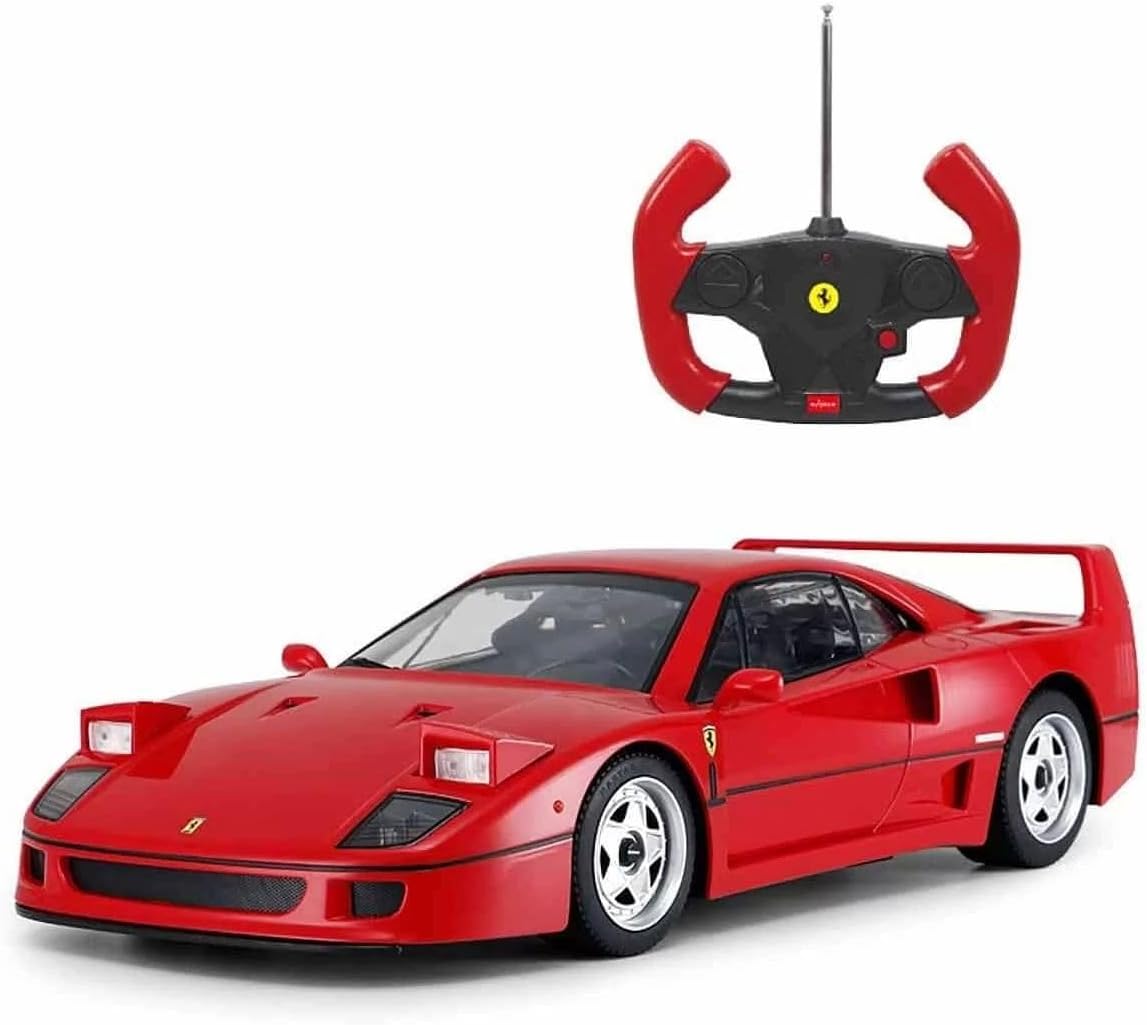 Radio Remote Control 1/14 Scale Ferrari F40 Licensed RC Model Car w/Front Light Controller Open/Close(Red),unisex-children