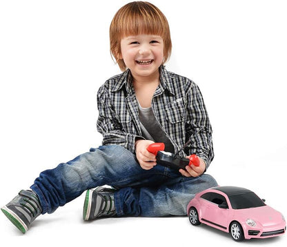 RASTAR Beetle Remote Control Car, 1:24 Scale Beetle RC Toy Car for Kids, Pink Beetle