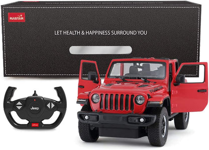 RASTAR Off-Road Remote Control Car, 1:14 Jeep Wrangler JL RC Off-Road Racing Vehicle Toy Car for Kids Adults, Spring Suspension/Door Open, 2.4Ghz RED