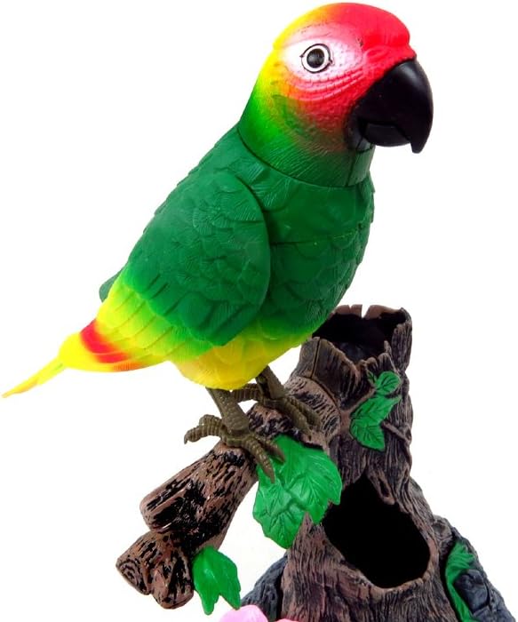 Talking Parrot Toy, Talking Bird Toy Electronic Animal Pets Home Office Decoration Sound Activated Kids Birthday Gift