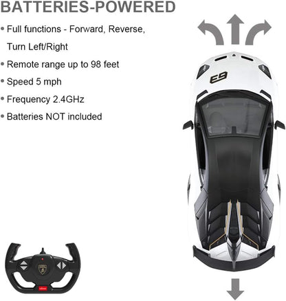 RASTAR Toy Lamborghini Car 1:14 Lamborghini Aventador SVJ Remote Control Model Car, Super RC Sport Racing Car for Kids Boys Gifts, 2.4GHz / White