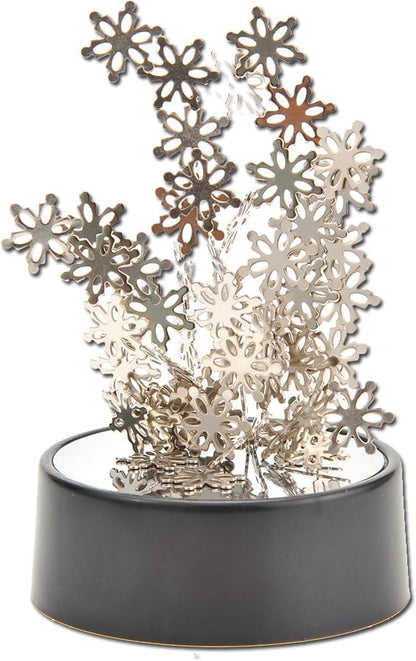 Magnetic Desktop Sculpture (Snowflakes) | Mini Magnetic Art Decoration for Desktop | Fun Stress Relief Office Gift