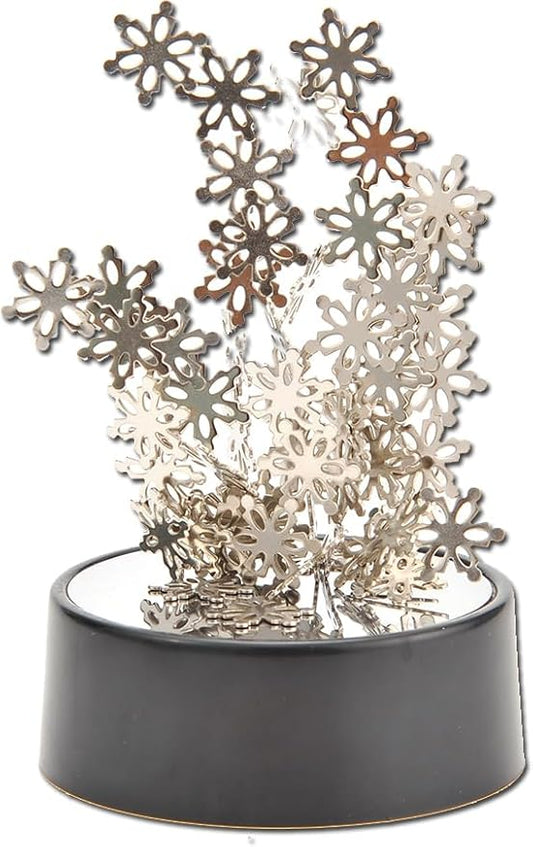 Magnetic Desktop Sculpture (Snowflakes) | Mini Magnetic Art Decoration for Desktop | Fun Stress Relief Office Gift