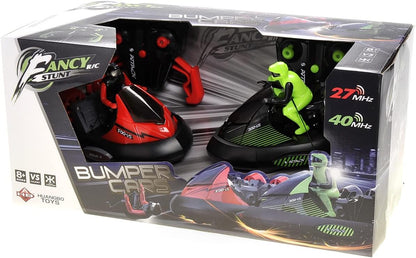 Remote Control Bumper Cars for Kids, RC Stunt Battle Race Cars for Boys, 2 Sets Players with Ejecting Drivers, Crash Sound Effects, Christmas Birthday Gift