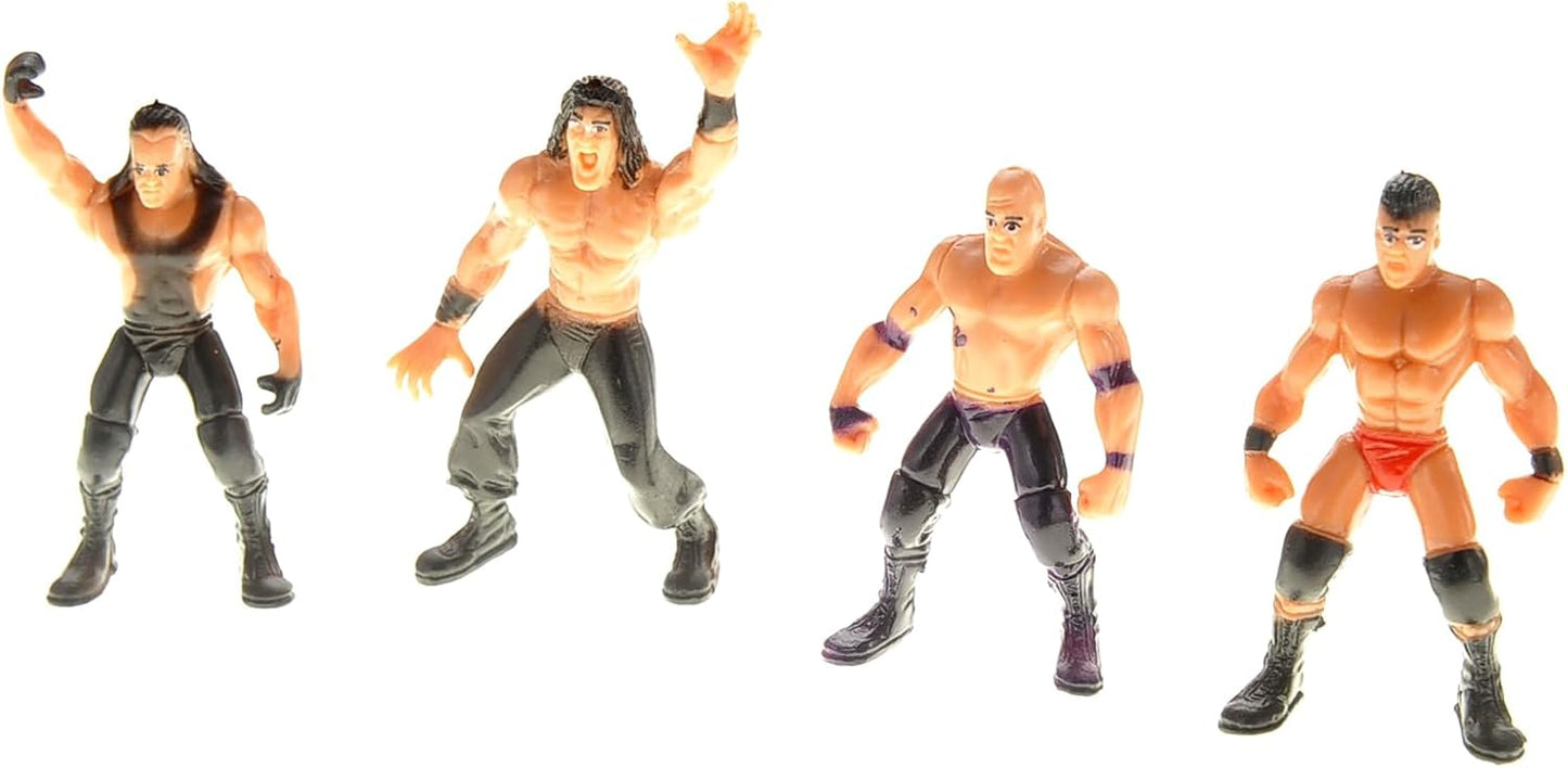 32 Pcs Wrestling Toys for Kids, Wrestler Play Set with 2 Wrestle Rings Style, 12 Super Wrestlers, Many Realistic Accessories, Toy Figures Cake Topper Birthday Party Decoration Play Set Gift