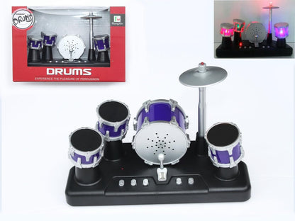 Finger Drum Set Mini Electric Small Desktop Fun Novelty Accessories Instrument Game Party Favor with Lights & Sounds for Kids Adults