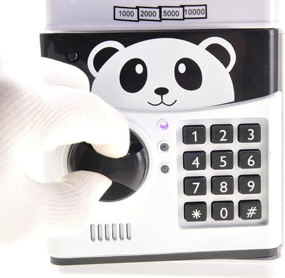 PowerTRC Cartoon Panda Electronic Password Protected Piggy Money & Coin Bank | Real Money Saving Toy Bank for Kids