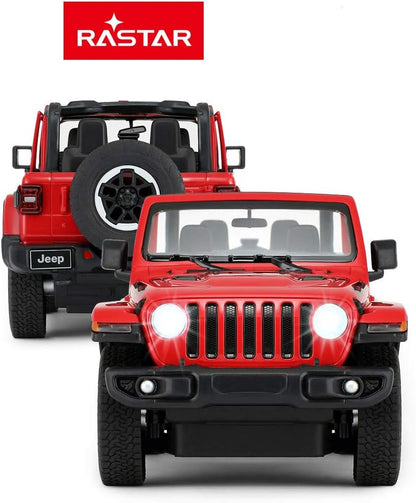 RASTAR Off-Road Remote Control Car, 1:14 Jeep Wrangler JL RC Off-Road Racing Vehicle Toy Car for Kids Adults, Spring Suspension/Door Open, 2.4Ghz RED