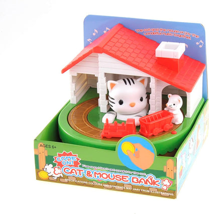 Cat & Mouse Coin Bank with Sound for Kids, Cute Money Bank for Boys and Girls, Savings Piggy Bank | Fun Gift for Kids and Adults