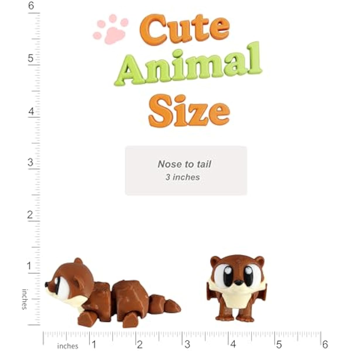 PowerTRC 3D Printed Articulated Otter Fidget Toy 3 Pack – Flexible Cute Animal Desk Decor, Adult Fidget Collectible – 3D Printed in USA
