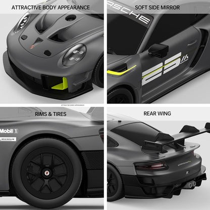 RASTAR Porsche 911 GT2 RS Model Car, 1:24 Scale RC Porsche 911 GT2 RS Clubsport 25 Remote Control Car for for Kids Adults, RC Sports Supercar Grey