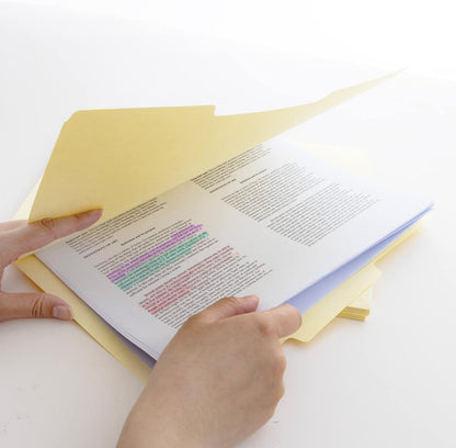 Manila File Folder 1/3 Cut Letter Size, Left Right Center Tabs Positions, for Organizing Filing Document Storage, Total 6-Count