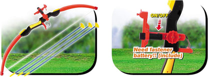 PowerTRC Kids Bow and Arrow Play Set | Comes with 3 Suction Arrows, A Bow, and A Target | Great Sports Gift for Young Beginner Archers | Indoor and Outdoor Archery Set