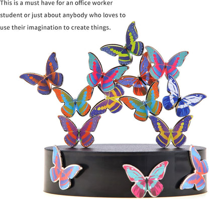 Magnetic Desktop Sculpture (Butterflies) | Mini Magnetic Art Decoration for Desktop | Fun Stress Relief Office Gift