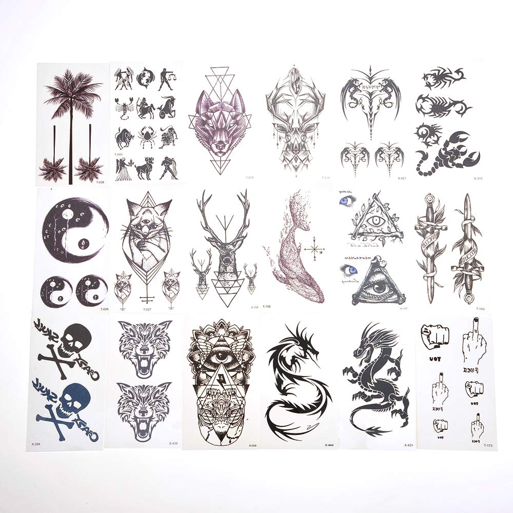 PowerTRC Temporary Tattoos for Adults And Kids | Waterproof Temporary Fake Tattoos | Many Different Designs And Symbols