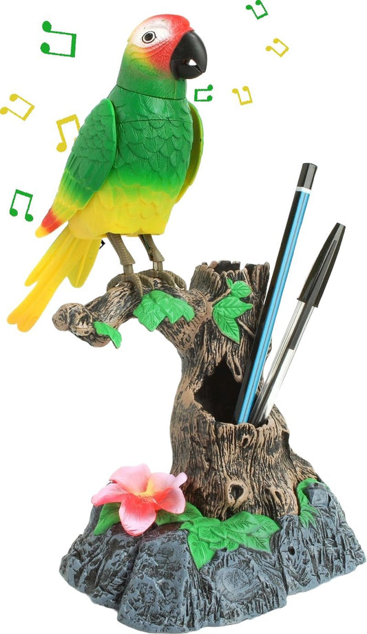 Talking Parrot Toy, Talking Bird Toy Electronic Animal Pets Home Office Decoration Sound Activated Kids Birthday Gift