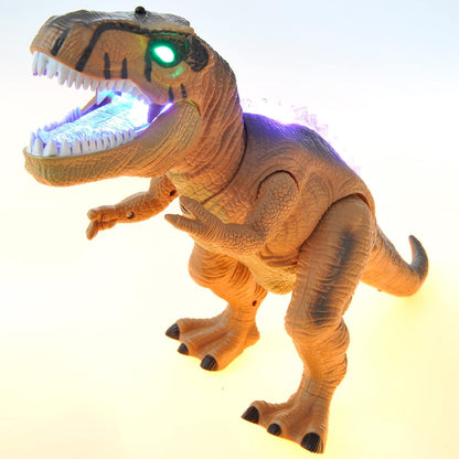 PowerTRC Remote Control Dinosaur T-Rex Toy for Kids | Realistic Prehistoric Sounds | Dinosaur Robot Toy Lights Up and Roars | Walking RC T-Rex Robot Toy (Brown)
