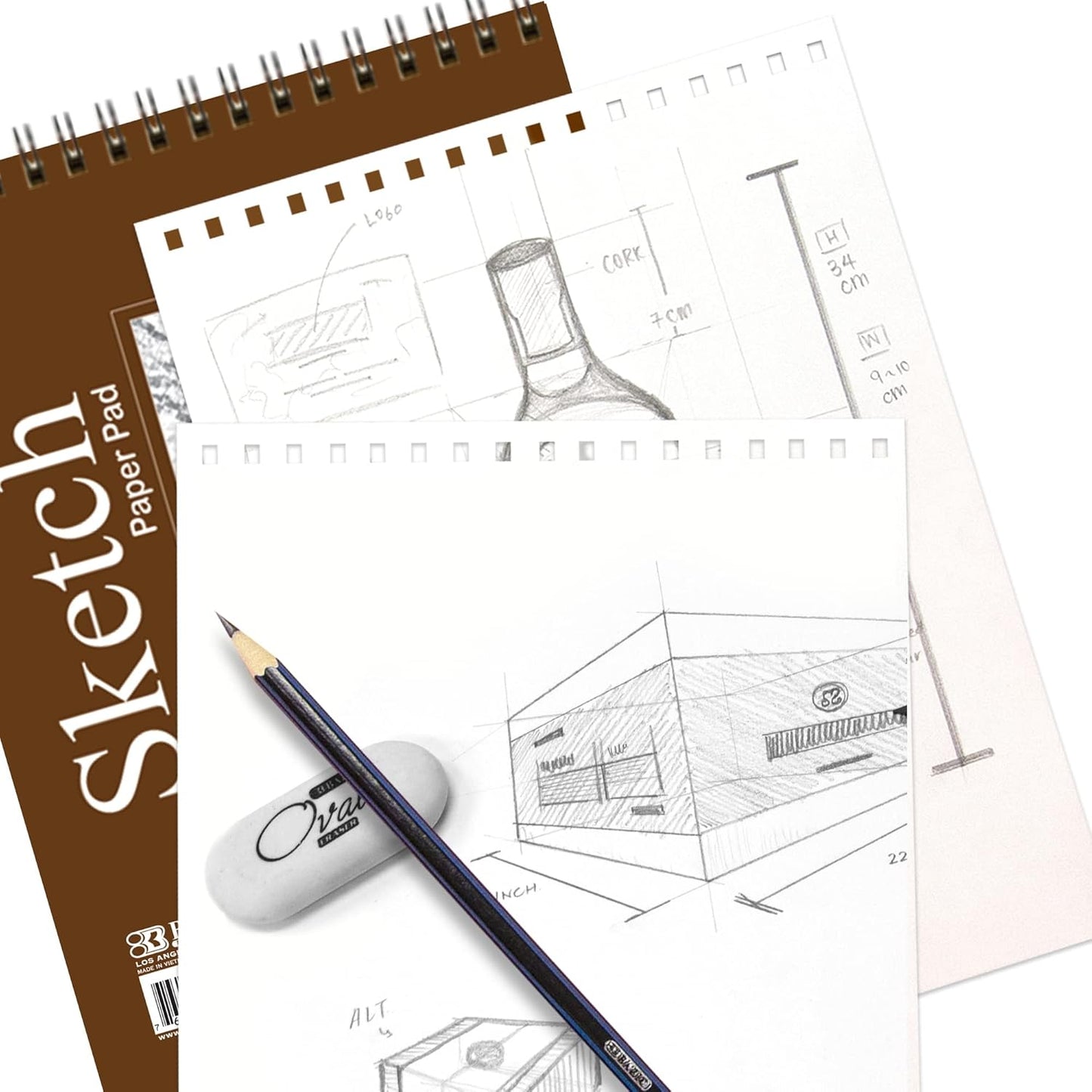 Sketch Pad 50 Sheet 6" X 8", Top Bound Spiral Sketchbook Drawing Pads, Sketching Paper Coloring Book for Artist School, 1-Pack