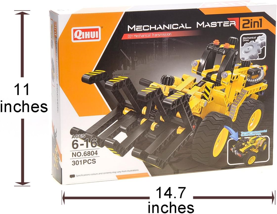 PowerTRC Bulldozer, 2 in 1 3D Flexible Plastic Building Blocks for Boys