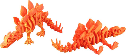 PowerTRC 5PCS 3D Printed Dinosaur Skeletons, T-Rex Triceratops Stegosaurus Velociraptor Spinosaurus Fidget Toys, 3D Printed Dragon Animals Toys, Articulated 3D Figurine Stress Relief Toy