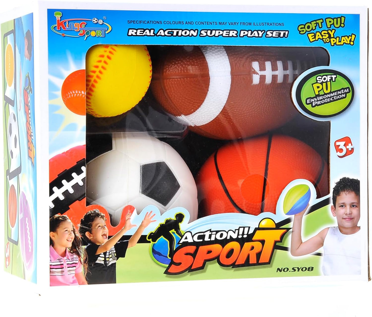Foam Sports Toys for Toddlers 1-3 | Soft Soccer Ball, Football, Basketball & Baseball Set | Safe, Non-Toxic Balls for Kids | Active Play, Outdoor Fun, Sports Ball Set for Early Development