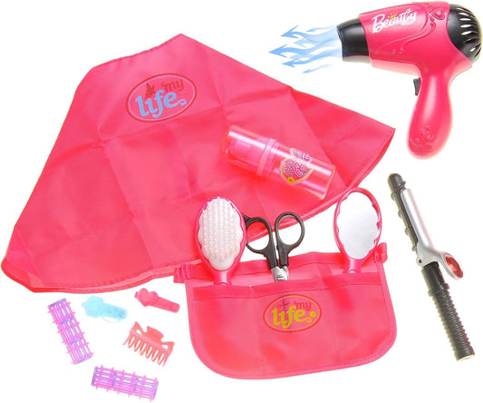 Girls Beauty Salon Set, Pretend Hair Salon Set for Girls, Girl Hairdresser Kit, Pretend Hair Styling Tools, Toddler Hair Dryer Play Set Pink