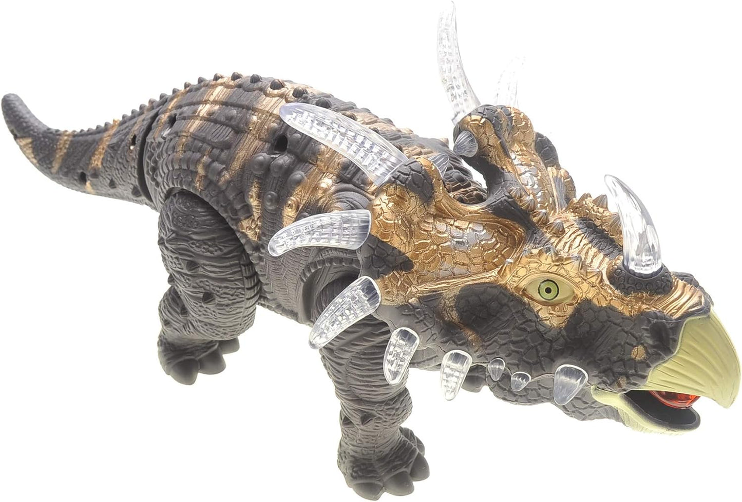 Walking Dinosaur Toys for Kids 2-4, Triceratops Electronic Jurassic Toy with LED Light, Sound, Swinging Tail Battery Powered for Toddlers