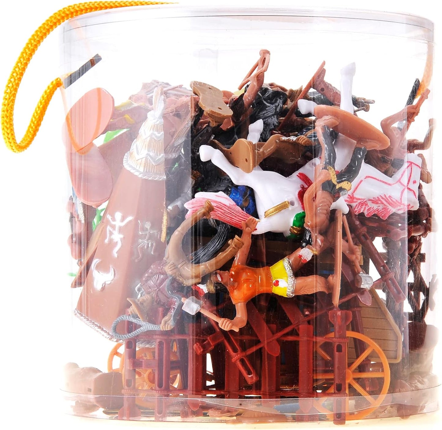 58 Pcs Wild West Cowboys and Indians Plastic Figures Toys Play Set, Toy Figure Action Soldiers and Native American Accessories Figure Playset Birthday Gift