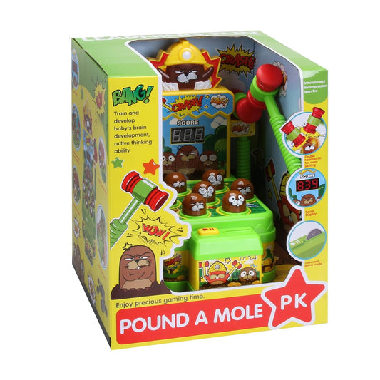 PowerTRC Whack Game Mole Toddler Toys, Mini Arcade Pounding Toys Set with 2 Hammers for 3 4 5 6 7 8 Years Old Boys Girls, Whack Mole Game Toy Interactive Early Developmental Toy