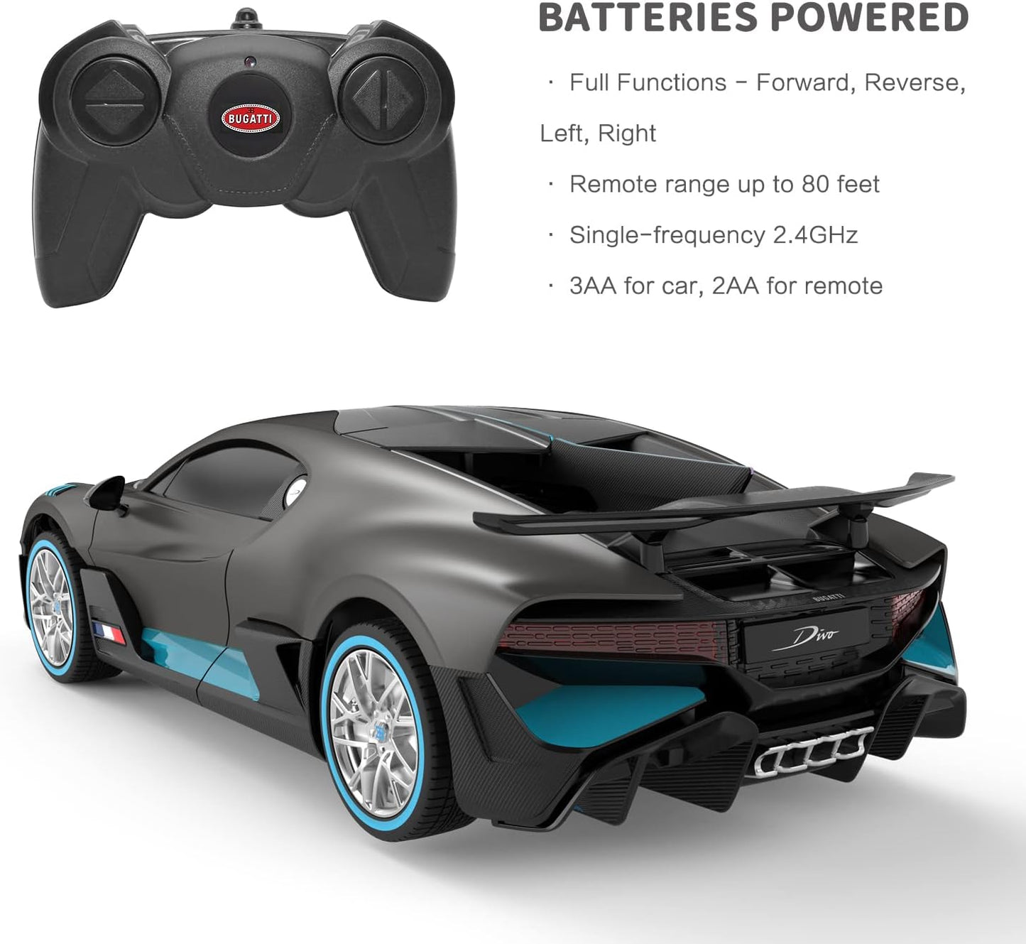 Bugatti RC Car RASTAR 1:24 Bugatti Divo Remote Control Car Bugatti Toy Model Car for Boys Kids Adults…
